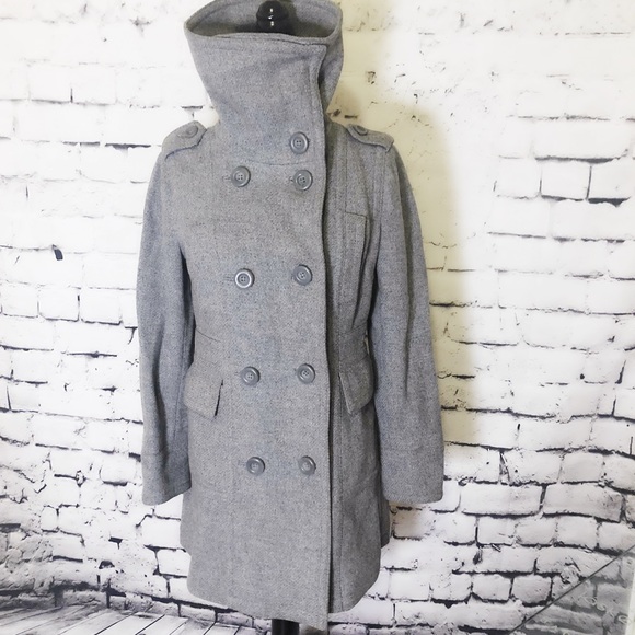 Eddie Bauer Jackets & Blazers - EDDIE BAUER GRAY HIGH COLLAR COAT Small